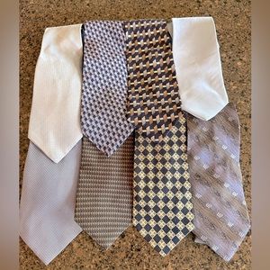 Lot of eight Men’s ties various brands in blue tones